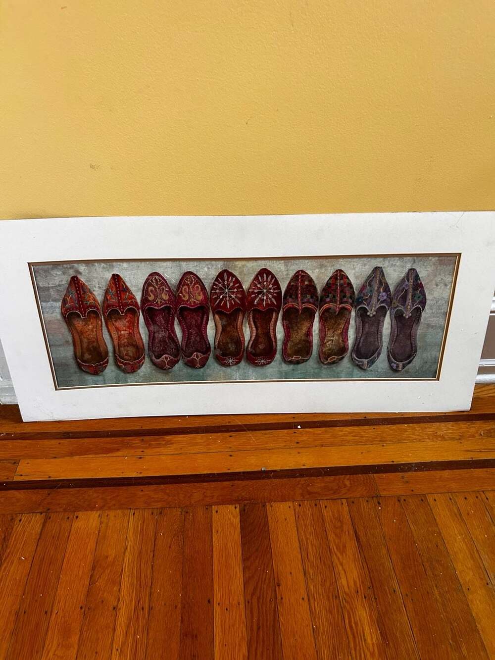 Framed Decorative Wall Art Print of Traditional Indian Jutti Shoes